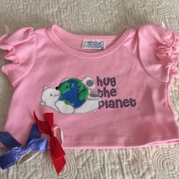 Build-A-Bear 2 pants 4 tops 1 mp3 7 bows 6 hangers - Picture 4 of 8